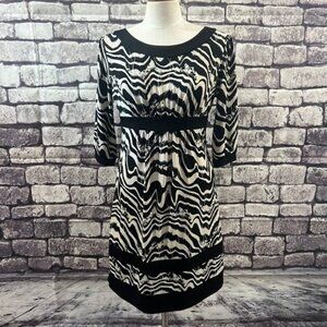 Max & Cleo Black & Beige Dress Size M
